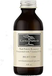 Karma Organic Natural Nail Polish Remover Unscented - Non Toxic, Vegan, Cruelty Free, Acetone free – Nails Strengthener for Fingernails – 4 fl. Oz