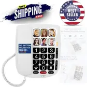 Corded Phone for Seniors Plastic Large Buttons Flashing Alerts One-Touch Dial