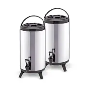 SOGA 2 x 10L Portable Insulated Cold/Heat Coffee Bubble Tea Pot Beer Barrel With Dispenser