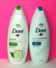 2 Dove (1) Go Fresh Cucumber Green Tea Scent (1) Exfoliating Body Wash 22 Oz Ea