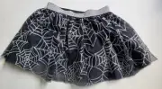 Halloween Tulle Tutu Skirt Spider Web Black Silver Glitter Girl's 4T NWT