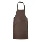 Kitchen Cooking Aprons Adjustable Long Ties Chef Apron with 2 Pockets Brown