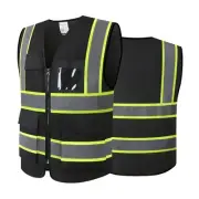 ASIPHITU Reflective High Visibility Safety Vest for Men Women Security with P...