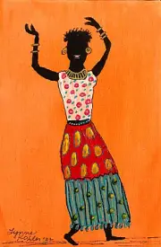 Original painting 4x6" dance celebrate Woman canvas panel by Lynne Kohler