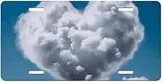 White Clouds are Like A Heart License Plate Decorative Car Metal Plates Vanity Tag Aluminum Novelty License Plate Car Decoration 6 X 12 Inch