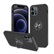 iPhone 13 Pro Max Compatible Case Cover With Shockproof Magnetic Ring Holder - Black