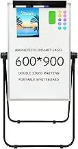 HAND IN HAND U-Stand Double-Sided Whiteboard Flip Chart Easel, Adjustable Height, Adjustable Angle, for Office School Store Presentation, 600x905mm