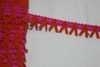 5 yards orange bright hot pink tassel fringe sewing upholstery trim 5/8" wide