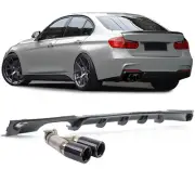 Rear Diffuser Carbon Look End Pipe Double Pipe Black for BMW F30 F31 316 318 320