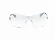 Clear Women's Wrap Around Sunglasses with Silver Arms Frameless