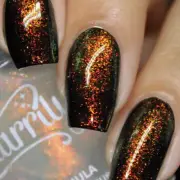 Starrily Sparkler - Sheer Copper Orange Iridescent Nail Polish Shifting Topper