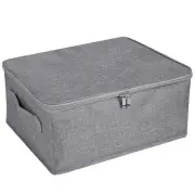 Storage Bins with Zipper Lids 13 Qt Lidded Fabric Storage Boxes Baskets Cubes...