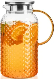 Glass Pitcher Squama Designed 64 Oz High Borosilicate Water Pitcher Tea Pitcher