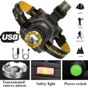 Headlamp USB Rechargeable Led Zoomable Headlight Torch Super Bright Flashlight