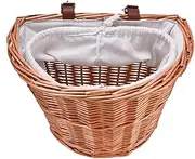 Braided Rear Bicycle Basket, Toto Toto Toto Bicycle, Wicker Bicycle Handlebar Basket with Detachable Lining, Cruisors, Scooter