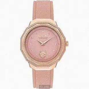 【VERSUS】VERSUS凡賽斯女錶型號VV00363(粉紅色錶面玫瑰金錶殼粉紅真皮皮革錶帶款)