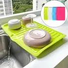 Drain Rack Kitchen Organizer Silicone Dish Drainer Tray Large Sink Drying Rac-cd