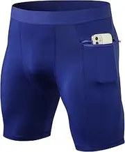 [SPVISE] Compression Shorts Men Spandex Running Workout Athletic Shorts Cooling Performance Underwear Shorts with Zipper Pocket