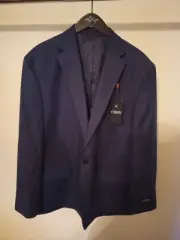 Mens Chaps Cosby Suit Coat Sz 48 Reg. Blue Check NWT