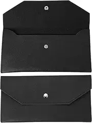 uxcell Cash Envelope Wallet, Budget Cash Holder Reusable Money Bag Pouch Leather Money Organizer Pouch for Men Women Receipt Check Bill Travel Graduation Holidays, Black