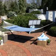 Two Person Hammock with Stand Included Double Hammock with Curved Spreader Ba...