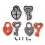 LOCK & KEY Polymer Clay Cutter | Valentine Shape Cutter | Unique clay cutter |