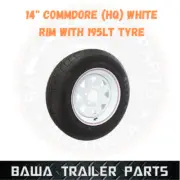 SUNRAYSIA WHITE 14" Holden HQ WITH 195 LT TYRE ! Trailer Parts