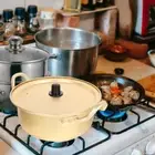 1 Set Hot-pot Pot Double Handle Pot Noodle Cooking Pot Aluminum Wok with Spoon