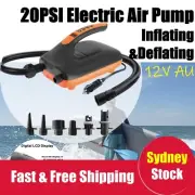 Electric Air Pump 20PSI for Inflatable Boats SUP 12V AU Inflation and Deflation