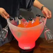 LED Ice Bucket 7L Light up Champagne Cooler for Home Desktop Computer Laptop