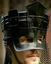 Steel Armour Helmet Medieval Knight Fantasy Armor Dark Helmet butted chainmail