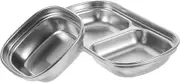 MOLUCKFU Set of 2 Stainless Steel Sauce Dishes Olive Oil Dipping Bowls Chip and Dip Serving Trays for Home and Restaurant Use