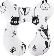 Baby Travel Pillow, Baby Pillow for Head and Neck, Upgraded Baby Support Pillow, Baby Neck Pillows for Car Seat,Pushchair,Travel(Bear)