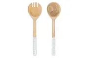 Ladelle Chelsea Mango Wood Salad Servers Spoon Fork Kitchen Serving Utensil Set