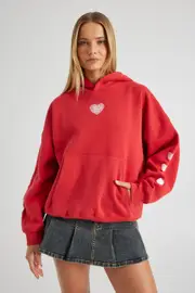 [Factorie] Factorie - Harley Slouchy Hoodie - Ranch red/broken hearts club M RANCH RED/BROKEN HEARTS CLUB