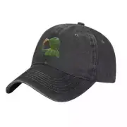 Tea Drinking Frog Denim Baseball Cap Cute Animal Rock Trucker Hat Summer Hot cap