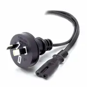 Alogic 2m Aus 2 Pin Mains Plug to IEC C7Male Female Power Cables - MF-AUS2PC7-02