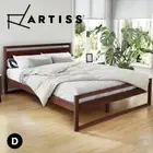 Artiss Bed Frame Double Size Wooden Base Mattress Platform Timber Walnut WITTON