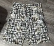 NWT Arizona Jean Company Shorts Boys 14 Regular Multicolor Plaid Patchwork Blues