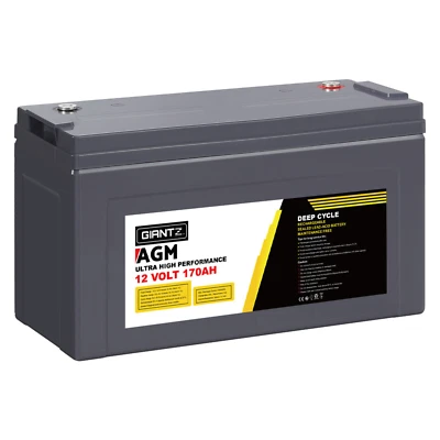 Giantz AGM Deep Cycle Battery 12V 170Ah Box Solar Portable Caravan Camping New
