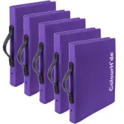 NEW Pack 5 Colourhide Zipper Expanding File Folder Purple Expandable BULK