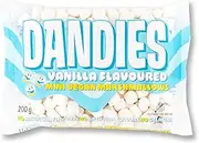 Dandies Vegan Vanilla Flavoured Mini Marshmallows – 200g | Vegetarian Friendly | Gluten Free | Non-GMO | No Artificial Flavours Or Colours | Kosher | Allergen Free | Plant Based Snack