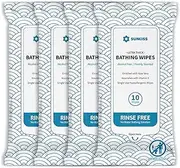 SUNKISS TrustPlus Bathing Wipes with Aloe, Extra Thick 8"x12" Body Cleansing Wipes for Adults Sensitive Skin, Camping, Travelling, Gym, Caring, 40 Count