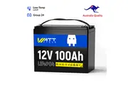 Wattcycle 12V 100Ah LiFePO4 Lithium Battery - Compact BCI Group 24, 15000 Cycles, Built-in 100A BMS, High Performance for RVs, Off-Grid & More