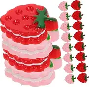 ibasenice 20pcs Mini Flat Back Strawberry Resin Charms Versatile Diy Decor for Home Kitchen