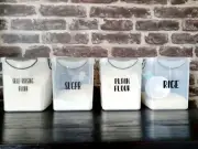 Kitchen, Pantry, Vinyl Personalised, Home organise made to order Set of 4 labels
