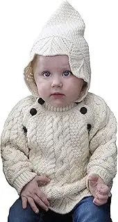 [Aran Crafts] Baby Traditional Irish Lace Stitch Hooded Sweater (100% Merino Wool)