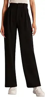 [lunhaifi] Lightweight Tailored Wide Leg Pants, Womens Casual Effortless Tailored Wide Leg Pants