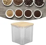 Plastics Food Storage Jars 70Oz, Plastics Food Storage Containers with Bamboo Lids for Rice, Pasta, Oats, Grains, Cookies, Coffee Beans(900ml)