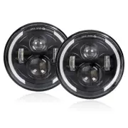 Zmoon 7" Round LED Headlights for Jeep Wrangler 2pcs 200W Halo Headlight Ange...